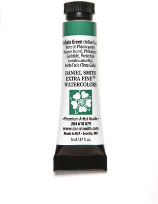 

DANIEL SMITH Extra Fine Watercolors Tube, 5ml, Phthalo Green (Yellow Shade)(Set of 1, Black)