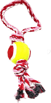 

Mera Puppy Dog Cotton Long Rope Toy With Ball Cotton Fetch Toy, Tug Toy, Training Aid For Dog