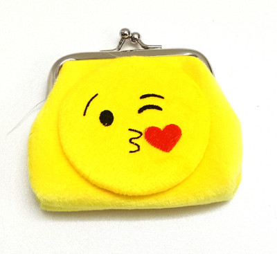 

Gift Collection Emoji Designed Mini Coin Purse in Velvet Finish Coin Purse(Yellow)