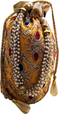 

kashi Rajasthani Potli Bag Potli(Yellow, Red), Red;yellow