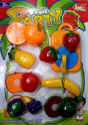 

SS Traders Fruits & Vegetables Realistic Sliceable Fruits and Vegetables Cutting Play Toy Set, Multi Color A