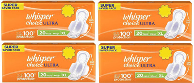 

Whisper Choice Ultra 20+20+20+20 Pad Sanitary Pad(Pack of 4)