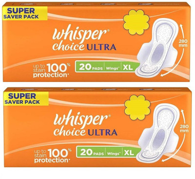 

Whisper Choice Ultra 20+20 Pad Sanitary Pad(Pack of 2)