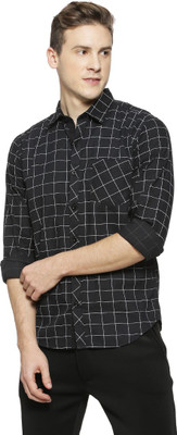CAMPUS SUTRA Men Checkered Casual Black Shirt
