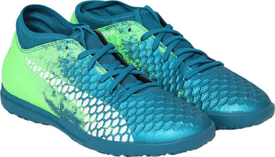

Puma FUTURE 18.4 TT Football Shoes For Men(Blue, Deep lagoon- white-green gecko