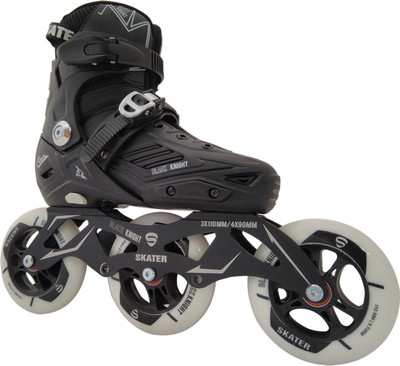 

TRIUMPH SKATES Black knight Adjustable Inline Skate Package (3X110mm) Small In-line Skates - Size 1-3.5 UK(Black)
