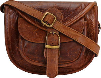 

inne Women Casual Brown Genuine Leather Sling Bag