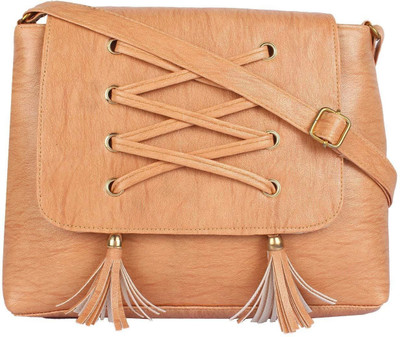 

Al Amazing Women Casual Tan PU Sling Bag