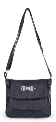 

SIKKI STYLO Girls Evening/Party, Casual, Sports Black Synthetic Leather Sling Bag
