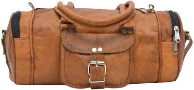 

Anshika International Genuine Leather Gym Cum Short Trip Travel Duffle Bag Small Travel Bag(Brown)