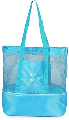 

MultiZone Mesh Tote Bag - Beach Picnic Bag - Shopping Bag - Daily Use Handbag - Lunch Bag Small Travel Bag - Medium(Blue)