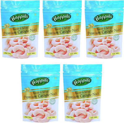 

Happilo Toasted and Salted Premium Cashew Nuts(1 kg, Pack of 5)