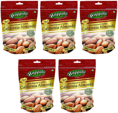 

Happilo Oven Roasted and Salted Californian Almonds(1 kg, Pack of 5)