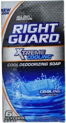 

Right Guard Xtreme Cooling Cool Deodorizing Soap- 6 Glycerin Bars(680 g, Pack of 6)