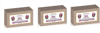 

Synaa Rose Handmade Soap for Hydrated Glowing Skin, Enriched with Rose Extract (Pack of 3)(300 g, Pack of 3)