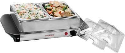 

Clearline Food Warmer cum Buffet Server : Two Pans- 2 X 1.5 Litres Capacity Stainless Steel Steamer(1.5 L)
