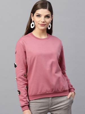 SASSAFRAS Full Sleeve Solid Women Sweatshirt