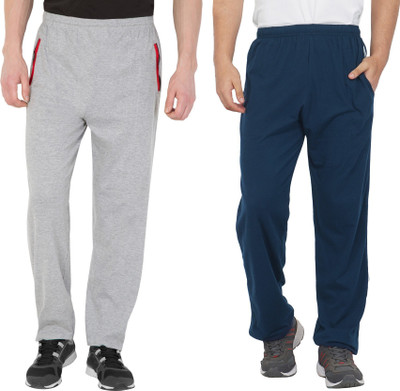 Fflirtygo Solid Men Blue, Grey Track Pants