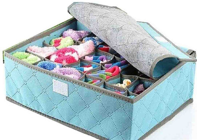 

PackNBuy 24 Compartment Foldable Storage Box - Blue Color(Blue)