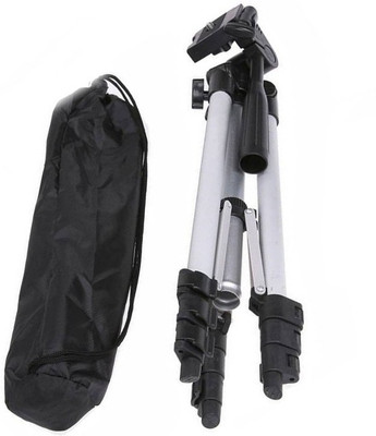 

lifemusic Mobile Holder Mount Aluminum Lightweight Camera Stand Mobile Stand With Three-Dimensional Head Tripod(Silver & Black, Supports Up to 1500)