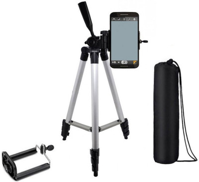 

m s megaslim Portable Adjustable Lightweight Camera Stand Tripod-3110 With Three-Dimensional Head & Quick Release Plate Tripod(Silver, Black, Supports Up to 1500 g)