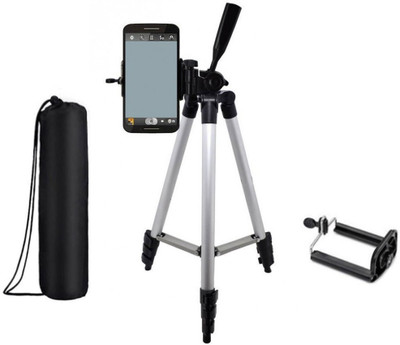 

Blue Birds Portable Adjustable Aluminium Lightweight Camera Stand Tripod-3110 With Three-Dimensional Head & Quick Release Plate Tripod(Silver, Black, Supports Up to 1500 g)