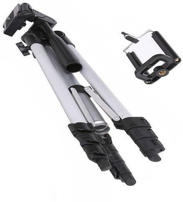 

lifemusic Lightweight Camera Stand Mobile Stand With Three-Dimensional Head Tripod(Silver & Black, Supports Up to 1500)