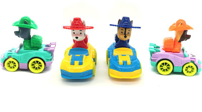 

Emob Amazing Pack of 4 Friction Powered Wheels Cartoon Car Toy for Kids(Multicolor)