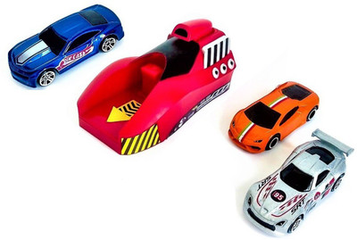 

Miss & Chief Rapid Launcher Playset Toy 3 Die Cast Metal Stunt Car for Kids(Multicolor)