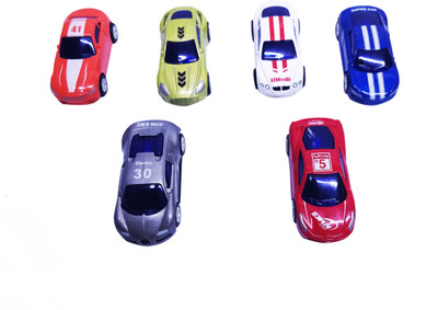 

Miss & Chief Mini Pack of 6 Streetrace Die Cast Metal Body Pull Back Car Toy for Kids(Multicolor)