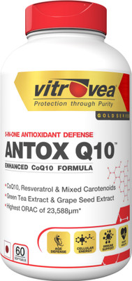 

Vitrovea ANTOX-Q10 CoQ10 Antioxident Formula with Green Tea, Grapeseed, Resveratrol(60 No)