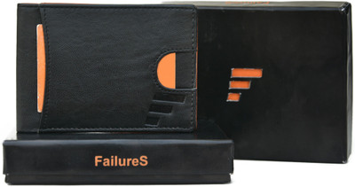 

FailureS Men Black Genuine Leather Wallet(6 Card Slots)