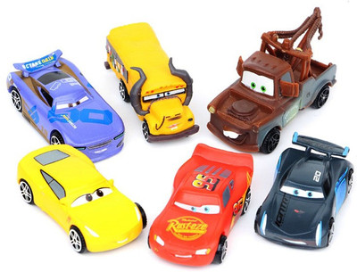 

Toy Mela Cars Set Of 6 Pcs. Lightning McQueen, Tow Mater, Jackson Storm , Sally Carrera, Miss Fritter, Cruz Ramirez 7 Cms. Pull Back And Run Action Figure(Multicolor)
