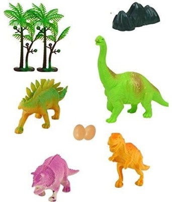 

Civil Dinosaurs small Action figure set of 4 with eggs & trees (Multicolor)(Multicolor)