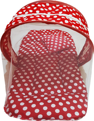 

Dhuloom baby mosquito net, baby bedding foldable baby bedding set polka new born baby gift set. baby bed(Fabric, Red)