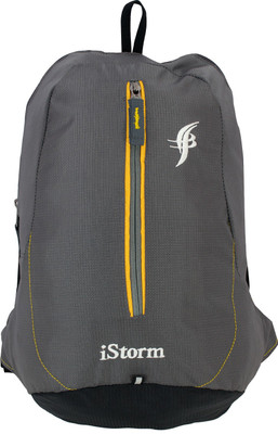 Istorm Little centered zip grey and black backpack Backpack(Black, Grey, 16)