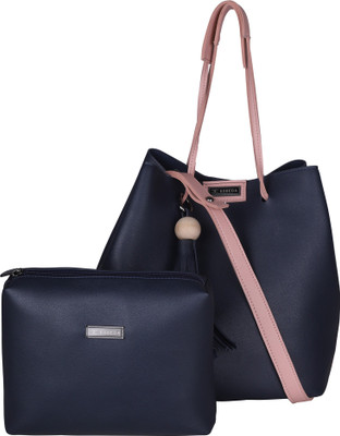 

ESBEDA Vinyl Handbag With Pouch Shoulder Bag(Blue, 4 L)