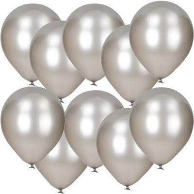 

DADEALS Solid BALLOONS-METTALIC-50PCS-Silver Balloon(Silver, Pack of 50)
