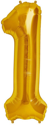 

TRISHRA Solid Theme My Party 16 inch Number 1 - Gold Air-Filled Foil Balloon (Gold) Balloon(Gold, Pack of 1)