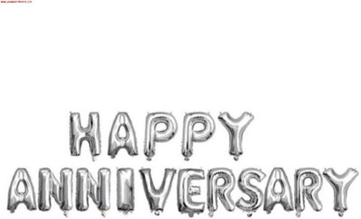 

ToyNext Solid Happy Anniversary Foil Balloons (Pack of 16 Letters), 16 Inches Balloon(Silver, Pack of 1)