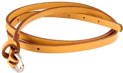

trysco Women Casual Yellow Genuine Leather Belt