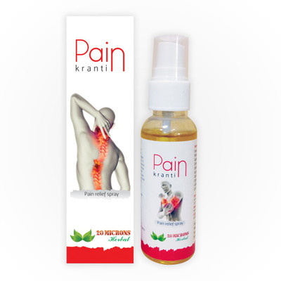 

20 Microns herbal Pain Kranti – Herbal Pain Relief Oil Spray – For Shoulder, Back, Neck, Forehead and Muscular Pain –Includes Camphor, Black Mustard, Ajwain and Eucalyptus Oil . Spray(50 ml)