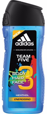 

ADIDAS 3in1 Team Five Menthol Energising Shower Gel + Shampoo + Face Wash(400 ml)