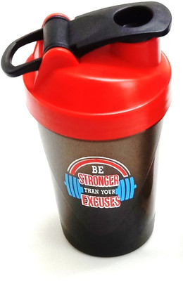 

GC SKI Mini Gym Shaker made of Food Grade BPA Free Plastic With Blender Ball - RED 500 ml Shaker(Pack of 1, Red)