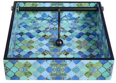 KolorFish Wooden Tissue Napkin Holder Stand | for Dining Table, Home & Kitchen- Multicolor Vehicle Tissue Dispenser(Blue)