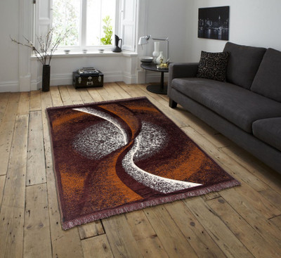 Zesture Brown Blended Carpet(4 ft,  X 7 ft, Rectangle)