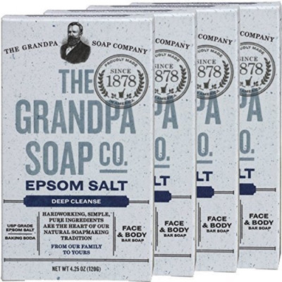 

Grandpa's Epsom Salt Soap 4.25 Ounces (Pack of 4)(100 g)