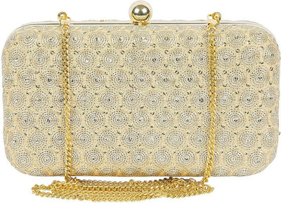 

The Indian Handicraft Store Party Beige Clutch