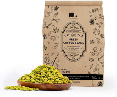 

looms & weaves - Decaffeinated, Unroasted & Natural Weight Loss/Weight Control Supplement-Organic Arabica Green Coffee Beans from Kerala - 400 Gms Instant Coffee 400(Green Coffee Flavoured)