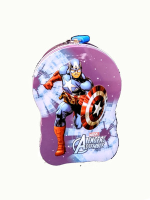 

TECHNOCHITRA Metal Piggy Bank Super Hero Printed With Lock Keys Coin Bank(Blue)